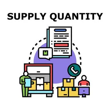 Supply quantity logistics management and delivery process イラスト素材