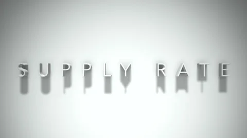 Supply rate 3D title animation with shadows on a white background Stock Footage 297671470