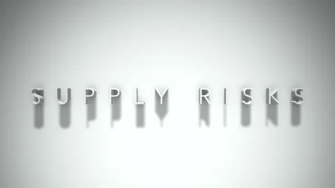 Supply risks 3D title animation with shadows on a white background Stock Footage 297817288
