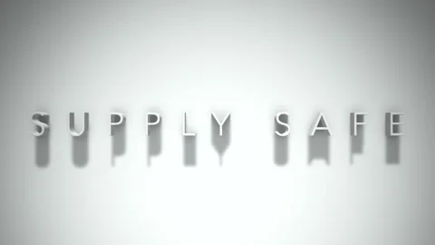 Supply safe 3D title animation with shadows on a white background Video stock 297517539