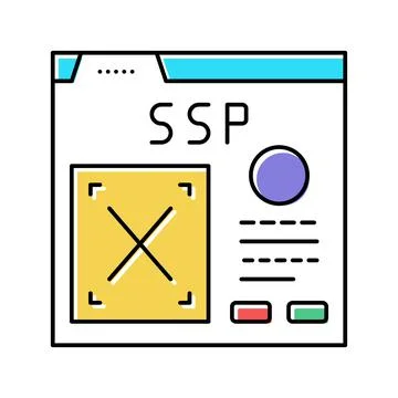 Supply-side platform color icon vector illustration Illustrazione stock