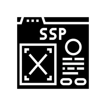Supply-side platform glyph icon vector illustration Stock Illustration