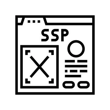 Supply-side platform line icon vector illustration Stock Illustration