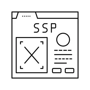 Supply-side platform line icon vector illustration Stock Illustration
