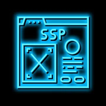 Supply-side platform neon glow icon illustration Illustrazione stock