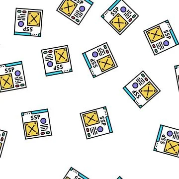 Supply-side platform vector seamless pattern 库存插图