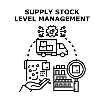 Supply stock level management process optimization Stock Illustration