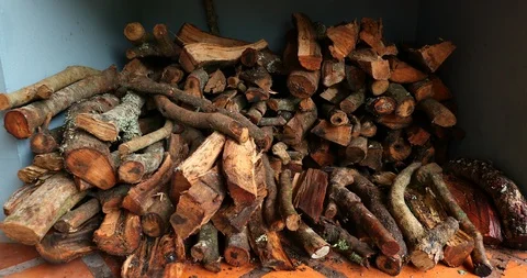 Supply of wood for BBQ Video stock 117361241