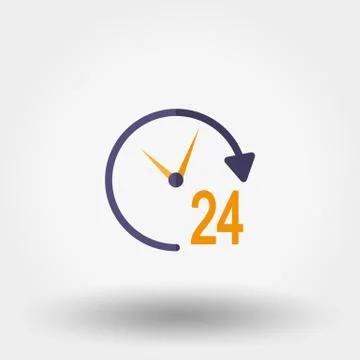 Support 24 hours. Icon Stock Illustration