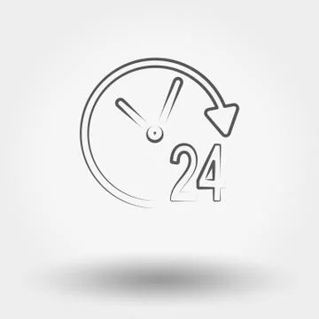 Support 24 hours Stock Illustration