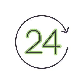 Support 24 Hours related vector icon Stock Illustration