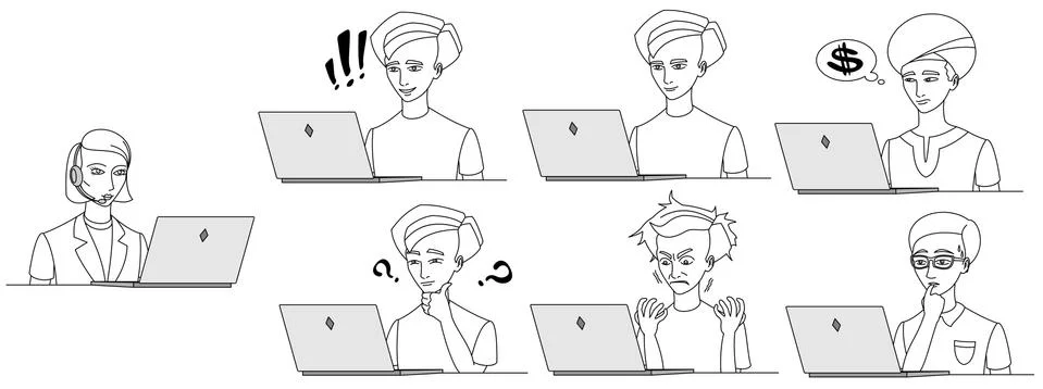 Support agent Stock Illustration