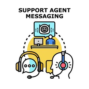 Support agent messaging and online communication concept Stock Illustration