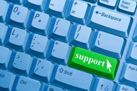 Support and assistance concept support word on computer keyboard key showi... Stock-Fotos
