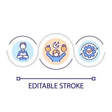 Support and encouraging yourself loop concept icon Stock Illustration