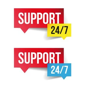Support and help 24 hours a day and 7 days a week Illustrazione stock