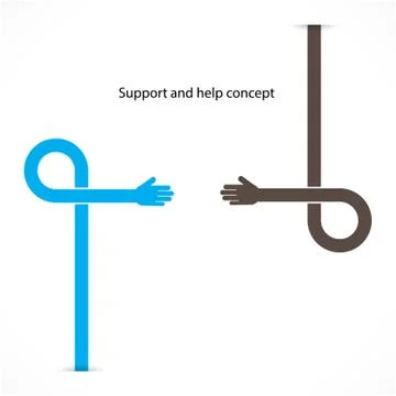 Support and help concept, teamwork hands concept Stock Illustration