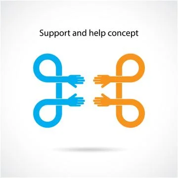 Support and help concept, teamwork hands concept, handshake concept Stock Illustration
