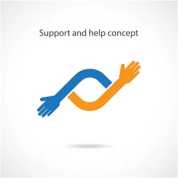 Support and help concept, teamwork hands concept, handshake concept Stock Illustration