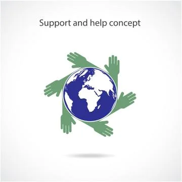 Support and help concept, teamwork hands concept, handshake concept Stock Illustration