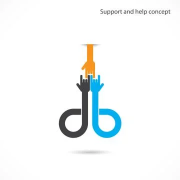 Support and help concept, teamwork hands concept Stock Illustration