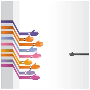Support and help concept,teamwork hands concept,handshake concept Stock Illustration