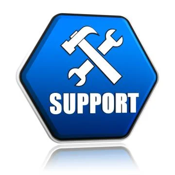 Support and tools sign in hexagon button Illustrazione stock