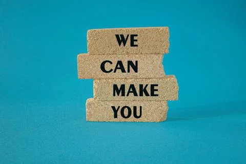 Support and we can make you symbol. Concept words We can make you Stock Photos