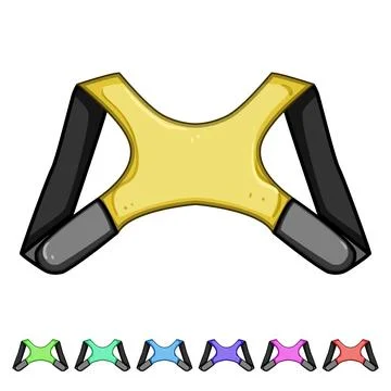 Support back posture corrector cartoon vector graphic イラスト素材