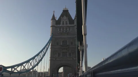 Support beams of the Tower Bridge. Stock Footage 76198743