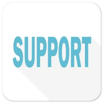 Support blue flat icon Stock Illustration