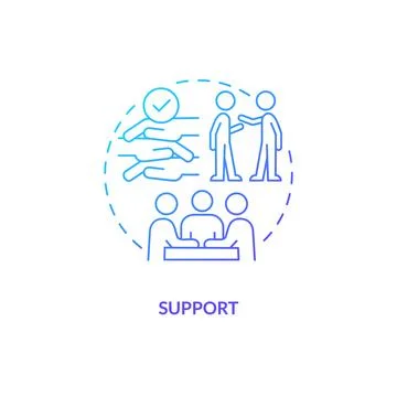 Support blue gradient concept icon Stock Illustration
