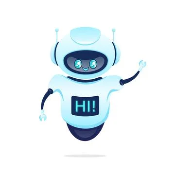 Support bot. Ai assistant. Flat icon with blue support bot on white background Stock Illustration
