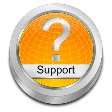 Support Button - 3D illustration Stock Illustration