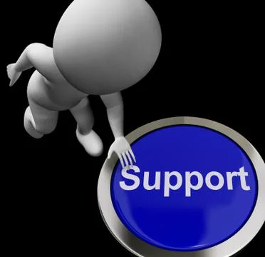 Support button shows help faq and assistance Illustrazione stock