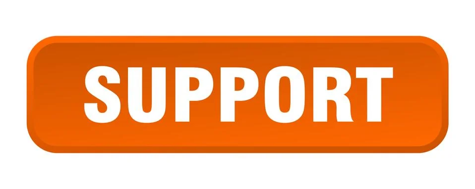 Support button. support square 3d push button Stock Illustration