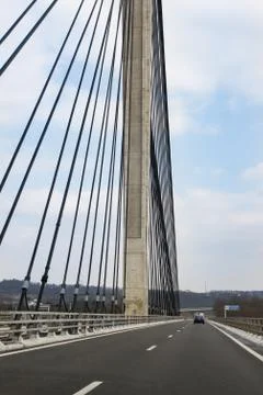 Support cable bridge. Stock Photos