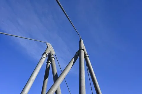 Support cable of a suspension bridge Foto stock