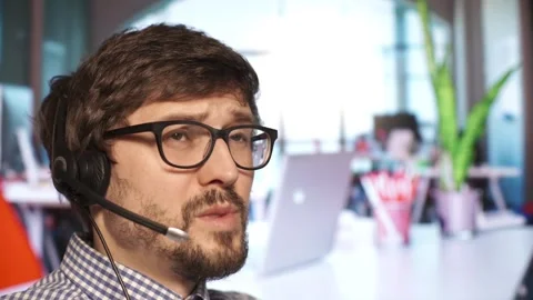 Support call center agent working, helping and consulting with online IT Stock Footage 273481363