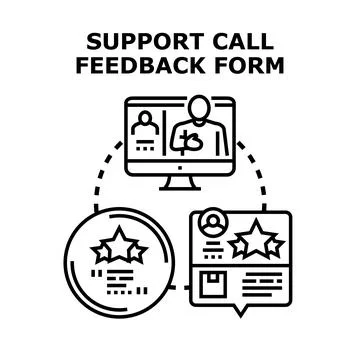 Support call feedback form concept illustration Illustrazione stock