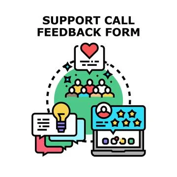 Support call feedback form concept illustration Stock Illustration