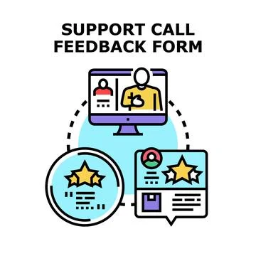 Support call feedback form concept illustration Stock Illustration