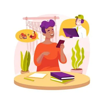 Support call line isolated cartoon vector illustration. Stock Illustration