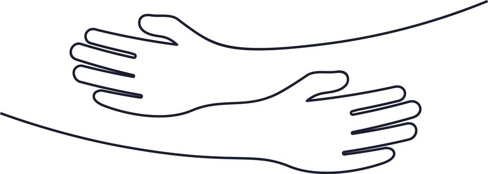 Support Care Logo Connection Helping Hands Banner. Charity Empathy Symbol Stock Illustration