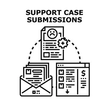 Support case submissions and problem solving process Stock Illustration