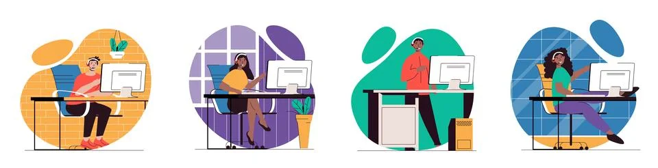 Support Center Concept illustrations Stock Illustration