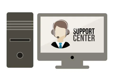 Support center design over white background, vector illustration Stock Illustration