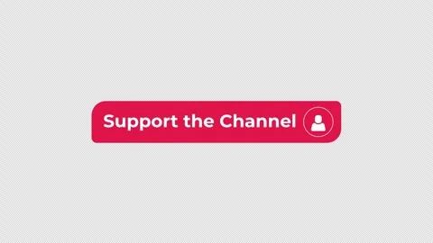 Support channel interactive flat button with click animation Stock Footage 332272146