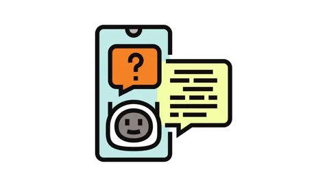 Support chat bot color icon animation Stock Footage 326100130