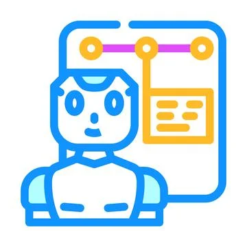 Support chat bot color icon vector illustration Stock Illustration